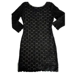 Ronnie Nicole Full Lace Dress Party Cocktail Evening Black Size 4P Wedding Guest